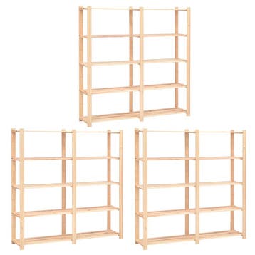 vidaXL Opbergrekken 5-laags 3 st 170x38x170 cm grenenhout, Verzenden, Nieuw