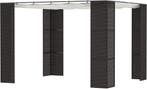 Pergola intrekbaar - Paviljoen - 3x3 m - Zwart/Crème - Outsu, Verzenden