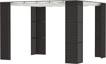 Pergola intrekbaar - Paviljoen - 3x3 m - Zwart/Crème - Outsu, Verzenden, Nieuw