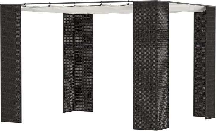 Pergola intrekbaar - Paviljoen - 3x3 m - Zwart/Crème - Outsu, Maison & Meubles, Accessoires pour la Maison | Autre, Envoi
