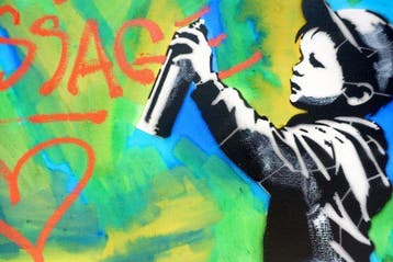 Golden Boy (2000) - LOVE IS THE MESSAGE Original painting