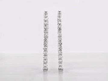 Oorbellen - 14 karaat Witgoud - 2.73ct. tw. Diamant, Nieuw