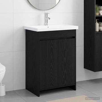 vidaXL Badkamermeubel Set Zwart eiken 61 x 40 x 84,5 cm, Verzenden