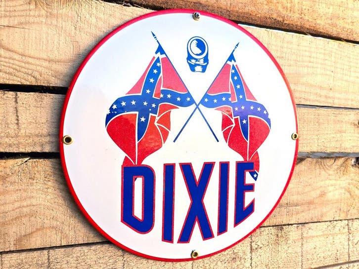 Dixie confederate flags vintage emaille bord, Verzamelen, Merken en Reclamevoorwerpen, Verzenden