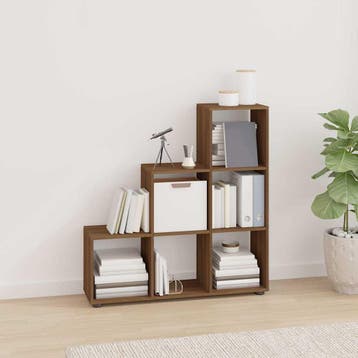 vidaXL Boekenkast trapvormig 107 cm bewerkt hout bruin, Verzenden, Nieuw