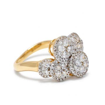 Bague tendance - 14 carats Or jaune - 0.98ct. tw. Diamant
