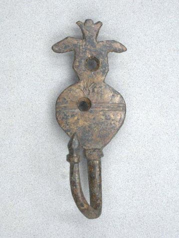 Medieval, 16th century Bronze Dutch Wall Hook with