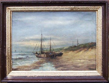 Hero Hette Ros ( 1872 - 1964 ) - Boten aan het strand van