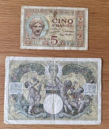 Madagaskar. - 5, 50 Francs - Various Dates (Zonder