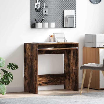 vidaXL Bureau Rook Eiken Bewerkt hout 77.5 x 43 x 79 cm, Verzenden, Nieuw