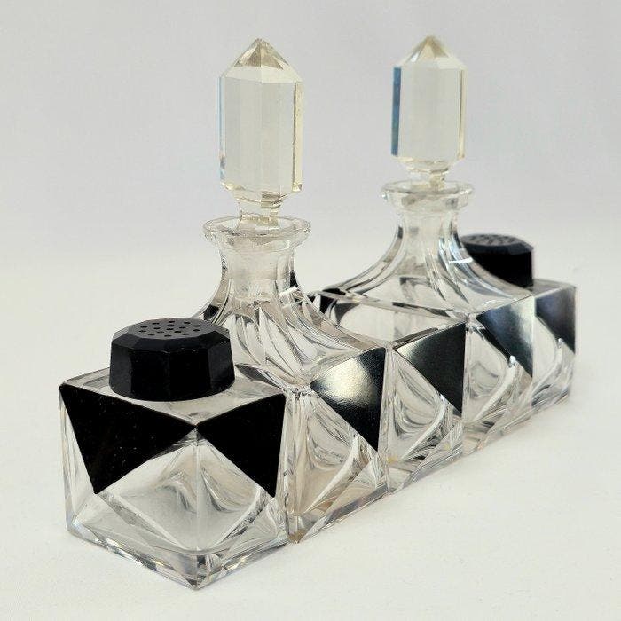 Art Deco - Guldsmeds AB - Ensemble de burettes (5) - Verre,, Antiek en Kunst, Kunst | Designobjecten
