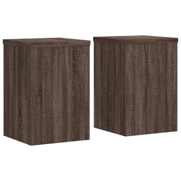vidaXL Plantenstandaards 2 st 25x25x35 cm bewerkt hout bruin, Verzenden, Nieuw