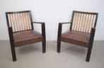 Fauteuil (2) - Hout, Textiel - paar