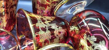 ISMIE LUX - Drinkservies (6) - exclusieve rode kelken in