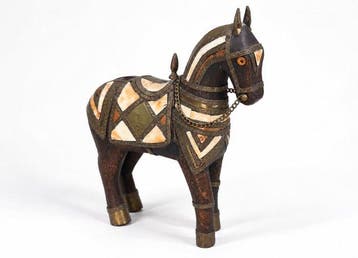 Sculpture, Cavallo decorativo vintage artigianale - 20 cm -