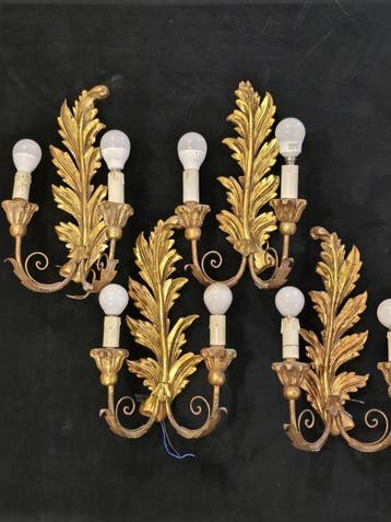 Applique murale (4) - Bois - Applique antique dorée