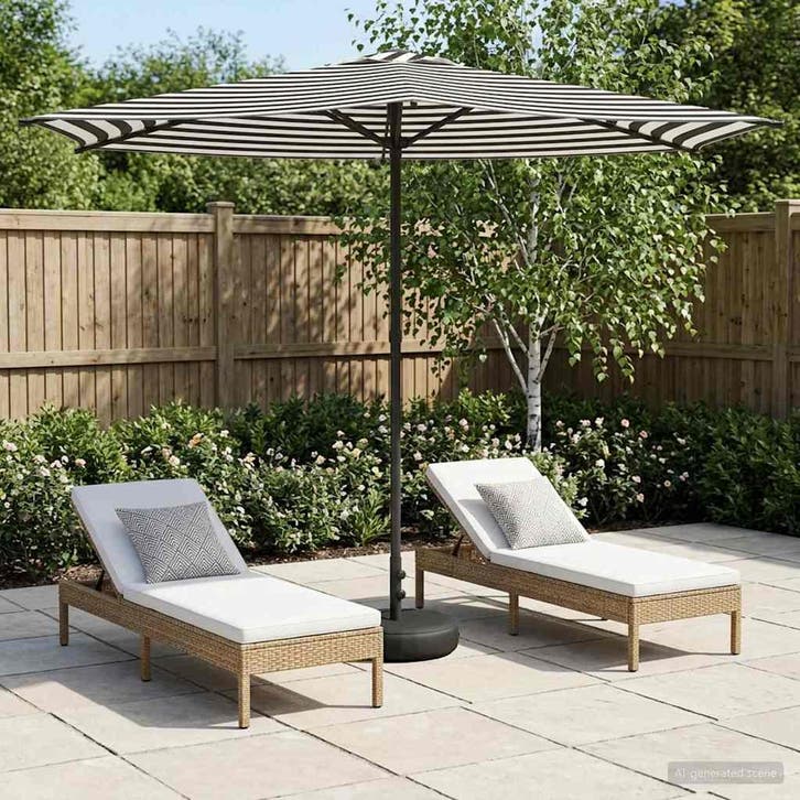 vidaXL Tuinparasol met voet 270 x 270 cm Polyester, Tuin en Terras, Parasols, Nieuw, Verzenden