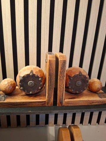 Serre-livres (8) - Chêne - 4 jeux de porte-livres