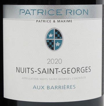 2020 Patrice Rion Aux Barrières - Nuits St. Georges - 2