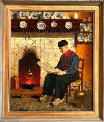 Peter Pulm (1882-1960) - The Fisherman, Antiek en Kunst, Kunst | Schilderijen | Klassiek
