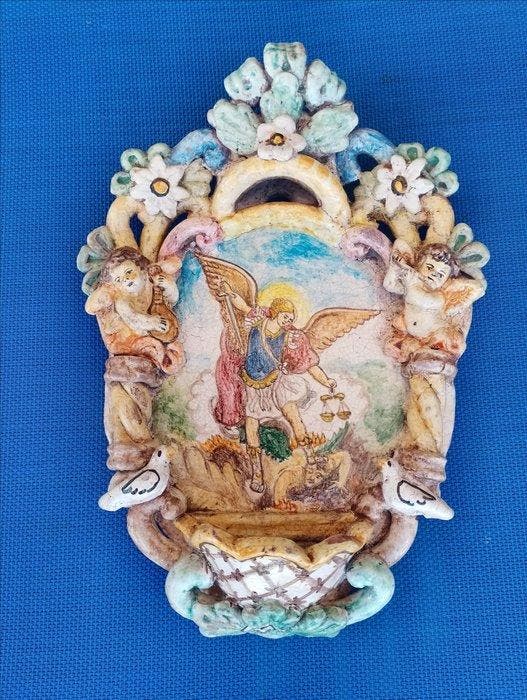 Barok Wijwatervat - Ceramica Salernitana - 20e eeuw -, Antiek en Kunst, Antiek | Boeken en Manuscripten