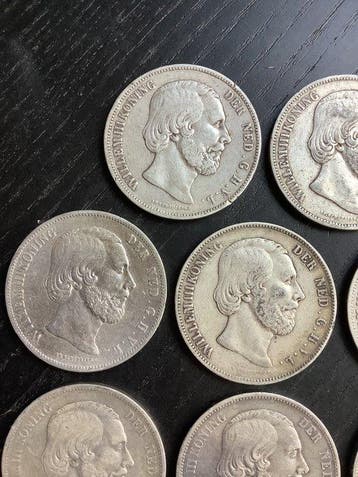 Nederland. Willem III. 2 1/2 Gulden 1850-1868 (Zonder
