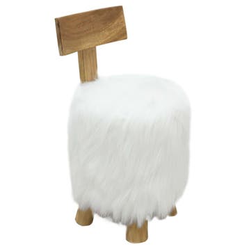 vidaXL Kruk massief teakhout wit, Huis en Inrichting, Stoelen, Verzenden, Nieuw