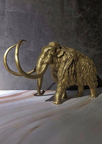 Beeld, Brass Mammoth Sculpture – Prehistoric Ice Age Animal