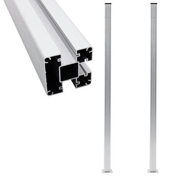 vidaXL Schuttingpalen 2 st 185 cm aluminium, Verzenden, Nieuw