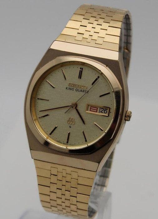 Seiko - King Quartz Gold Plated - Sans prix de réserve -, Handtassen en Accessoires, Horloges | Antiek