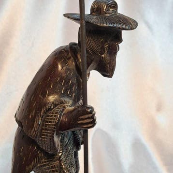 sculptuur, due statuette - 35 cm - Hout