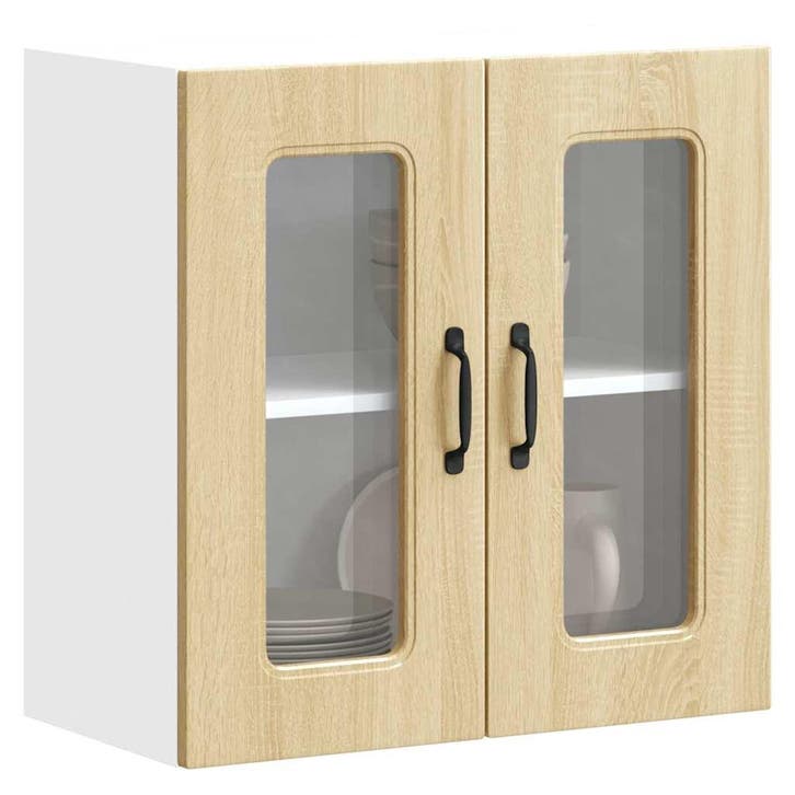 vidaXL Keukenbovenkast met glazen deur Kalmar bewerkt hout, Maison & Meubles, Armoires | Autre, Envoi