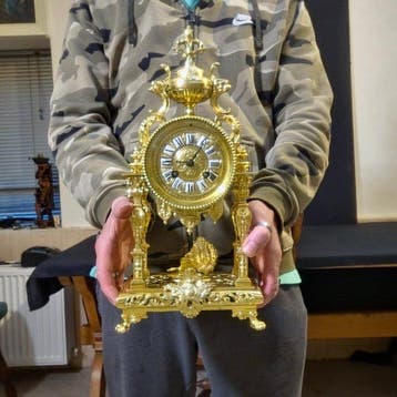 Tafelklok Empirestijl - Verguld brons - 1850-1900 - Top in