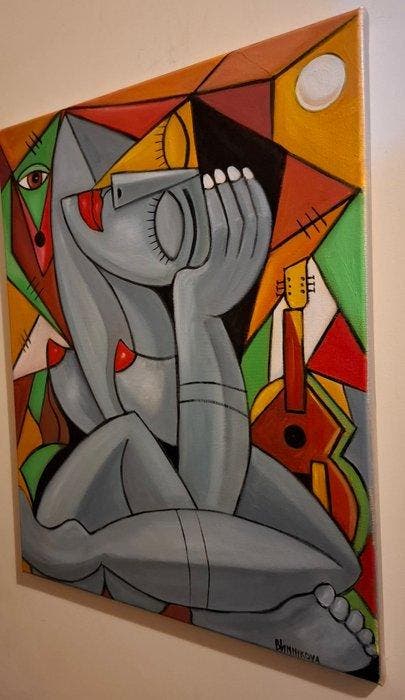 Olena Blinnikova (1963) - OIL PAINTING-Geometria dos Sonhos-, Antiek en Kunst, Kunst | Designobjecten