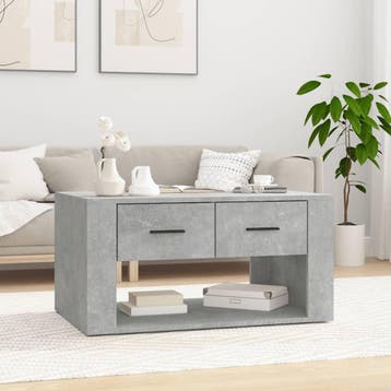 vidaXL Salontafel 80x50x40 cm bewerkt hout betongrijs, Verzenden