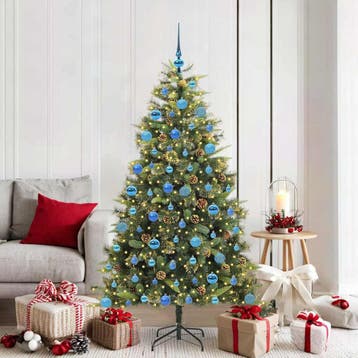 vidaXL Kunstmatige Scharnierende Kerstboom met Kegels Groen, Diversen, Kerst, Verzenden, Nieuw
