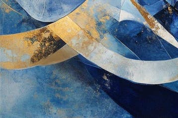 Ivan Lopez (XXI) - Sintonía en azul y oro. - XL 140 x 100 cm
