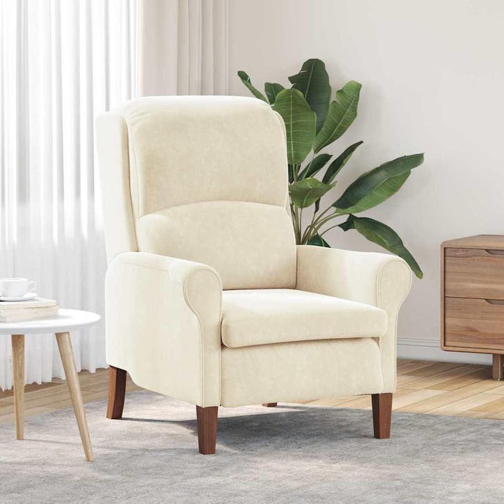 Creme Fauteuil fluweel | Tweede kansje, pak die 41% korting!, Maison & Meubles, Fauteuils, Envoi