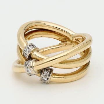 Ring - 18 karaat Geel goud Diamant (Natuurlijk), Nieuw