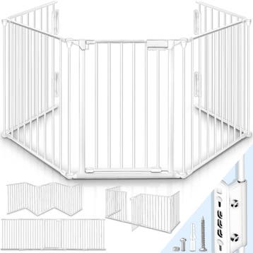 Veiligheidshek - Haardscherm - Hondenhek - 300cm - Wit - KID, Tuin en Terras, Verzenden, Nieuw