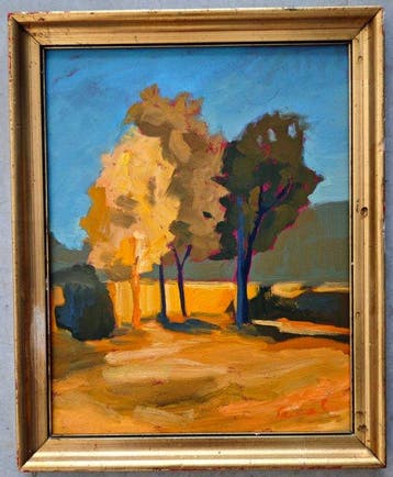 École fauviste espagnole (XX) - Arbres au crépuscule - NO