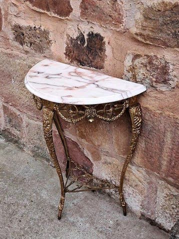 Wandtafel - Calacatta marmer, Verguld brons, Nieuw