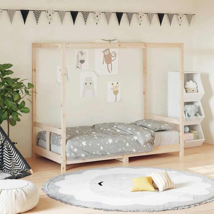 vidaXL Kinderbedframe 80x160 cm massief grenenhout, Kinderen en Baby's, Kinderkamer | Bedden, Nieuw, Verzenden