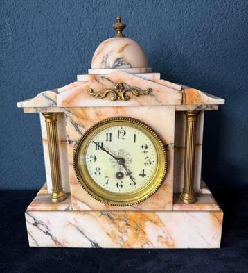 Horloge - Art déco Marbre, Bronze, Verre - 1850-1900 - Japy, Antiek en Kunst, Antiek | Klokken