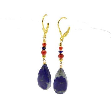Lapis lazuli - Zilver - Oorbellen, Verzamelen