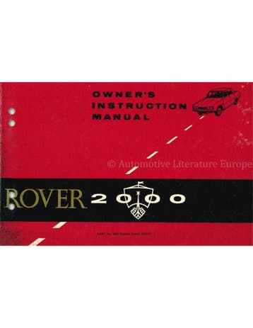 1966 ROVER 2000 INSTRUCTIEBOEKJE ENGELS, Ophalen of Verzenden