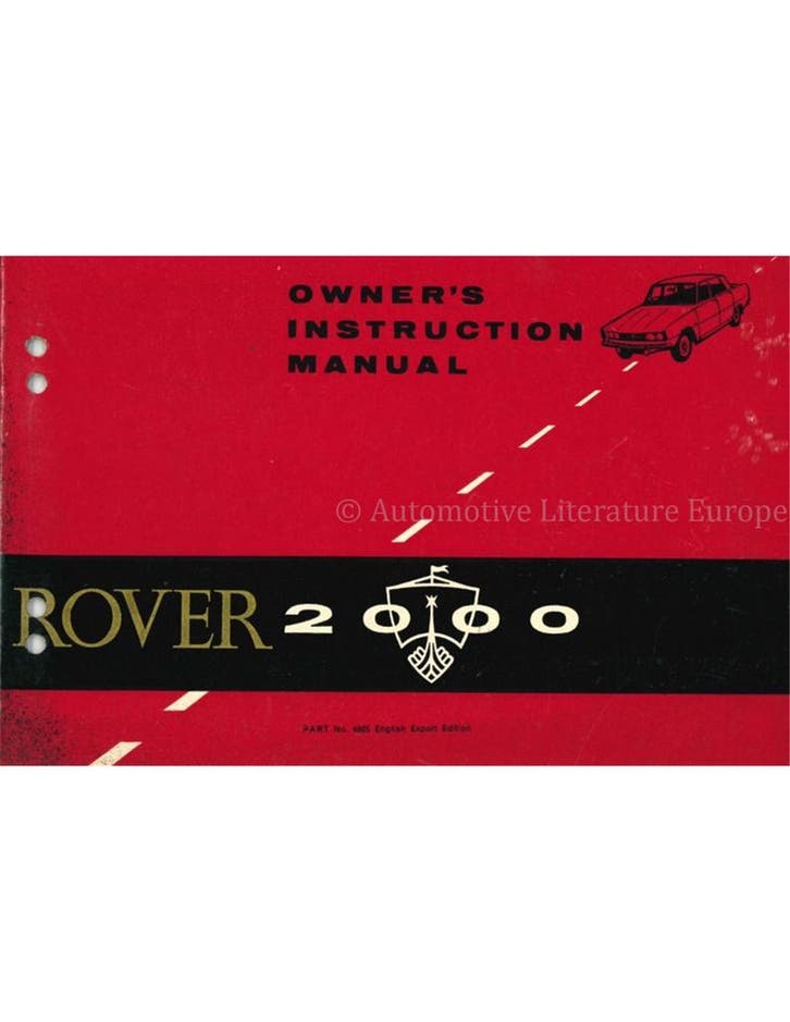 1966 ROVER 2000 INSTRUCTIEBOEKJE ENGELS, Auto diversen, Handleidingen en Instructieboekjes, Ophalen of Verzenden