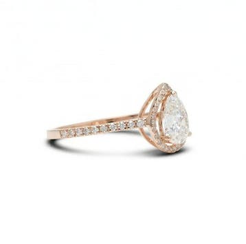 Bague de fiançailles - 14 carats Or rose - 0.96ct. tw.