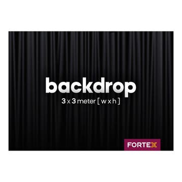 FORTEX Backdrop 3m (b) x 3m (h) zwart 320 gram/m², Verzenden, Nieuw