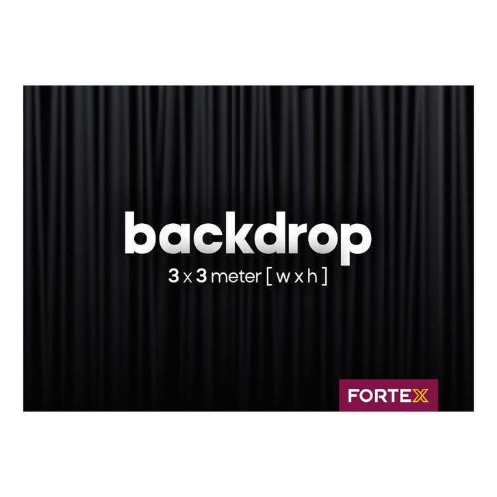 FORTEX Backdrop 3m (b) x 3m (h) zwart 320 gram/m², Muziek en Instrumenten, Licht en Laser, Verzenden